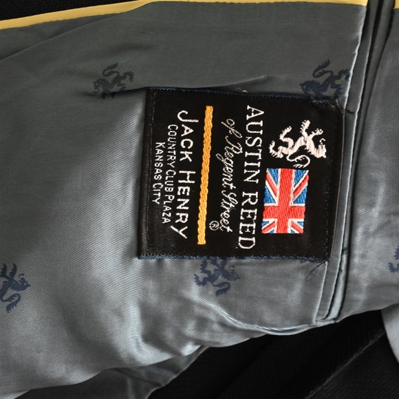 Vtg Austin Reed‎ 42L Navy Blue Hopsack USA Made Mens Blazer Sport Coat Jacket - Picture 16 of 16